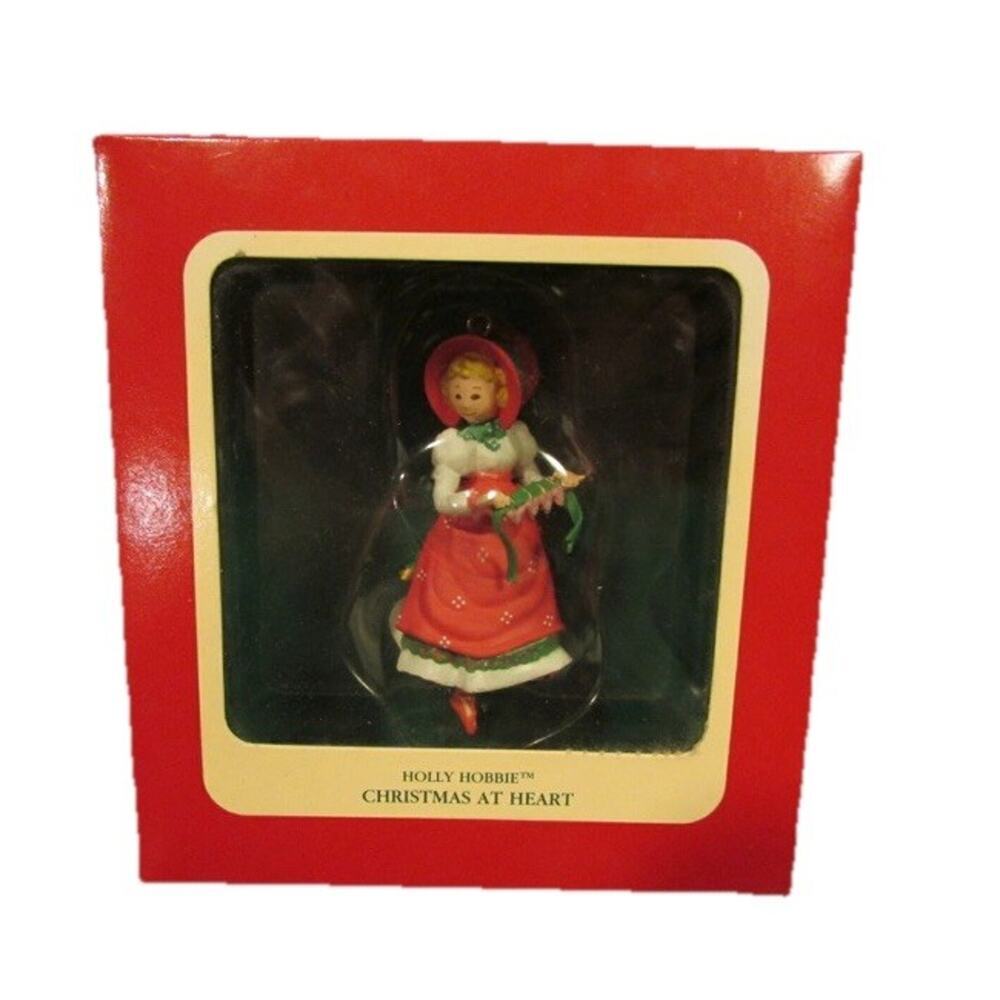New vintage 1990 Carlton Cards Holly Hobbie Christmas At Heart Ornament Heirloom